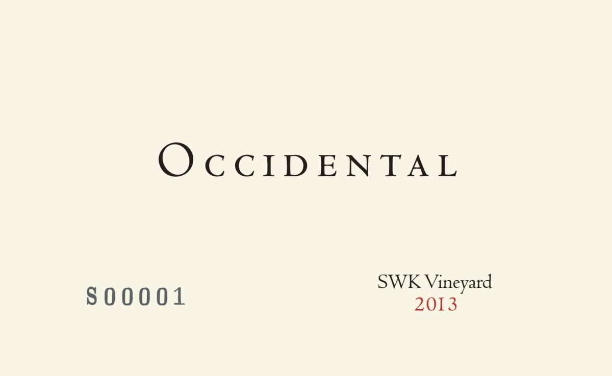 Kistler Vineyards Occidental SWK Vineyard Pinot Noir 2013 Front Label