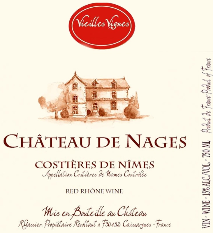 Domaine Gassier Costieres de Nimes Vieilles Vignes Rouge 2012 Front Label