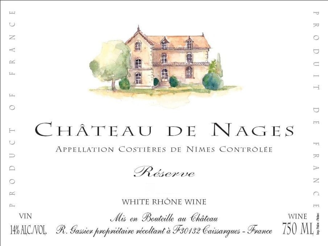 Domaine Gassier Costieres de Nimes Reserve Blanc 2013 Front Label