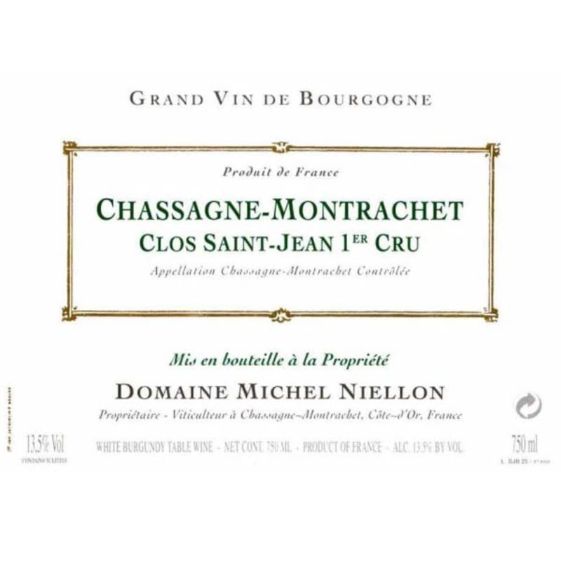 Domaine Michel Niellon Chassagne-Montrachet Clos Saint-Jean Premier Cru 2010 Front Label