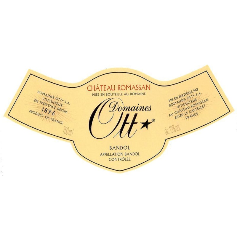 Domaines Ott Chateau Romassan Bandol Rose 2013 Front Label