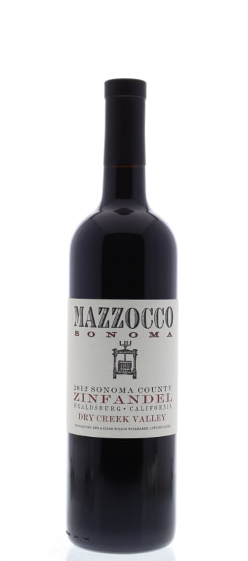 Mazzocco Dry Creek Zinfandel 2012 Front Bottle Shot