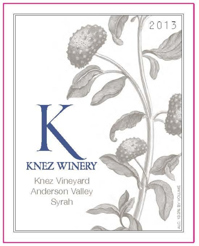 Knez Knez Vineyard Syrah 2013 Front Label