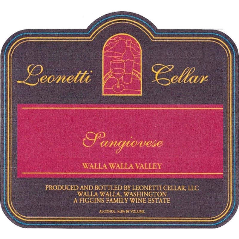 Leonetti Walla Walla Valley Sangiovese 2012 Front Label
