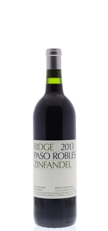 Ridge Paso Robles Zinfandel 2013 Front Bottle Shot