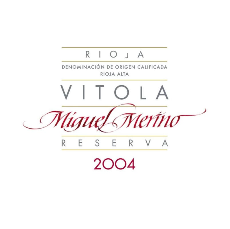 Miguel Merino Vitola Reserva 2004 Front Label