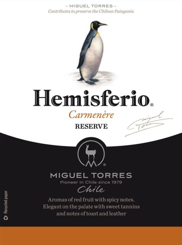 Miguel Torres Hemisferio Reserve Carmenere 2013 Front Label
