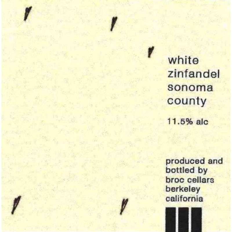 Broc Cellars White Zinfandel 2014 Front Label