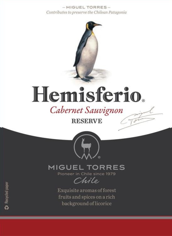 Miguel Torres Hemisferio Reserve Cabernet Sauvignon 2013 Front Label