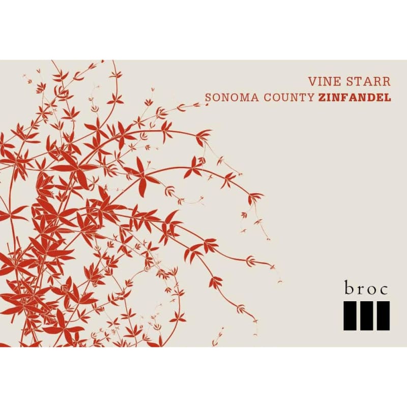 Broc Cellars Vine Starr Zinfandel 2013 Front Label
