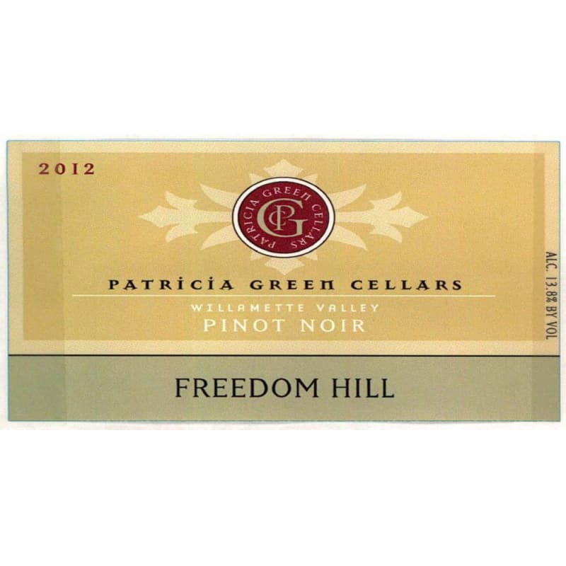 Patricia Green Freedom Hill Pinot Noir 2012 Front Label