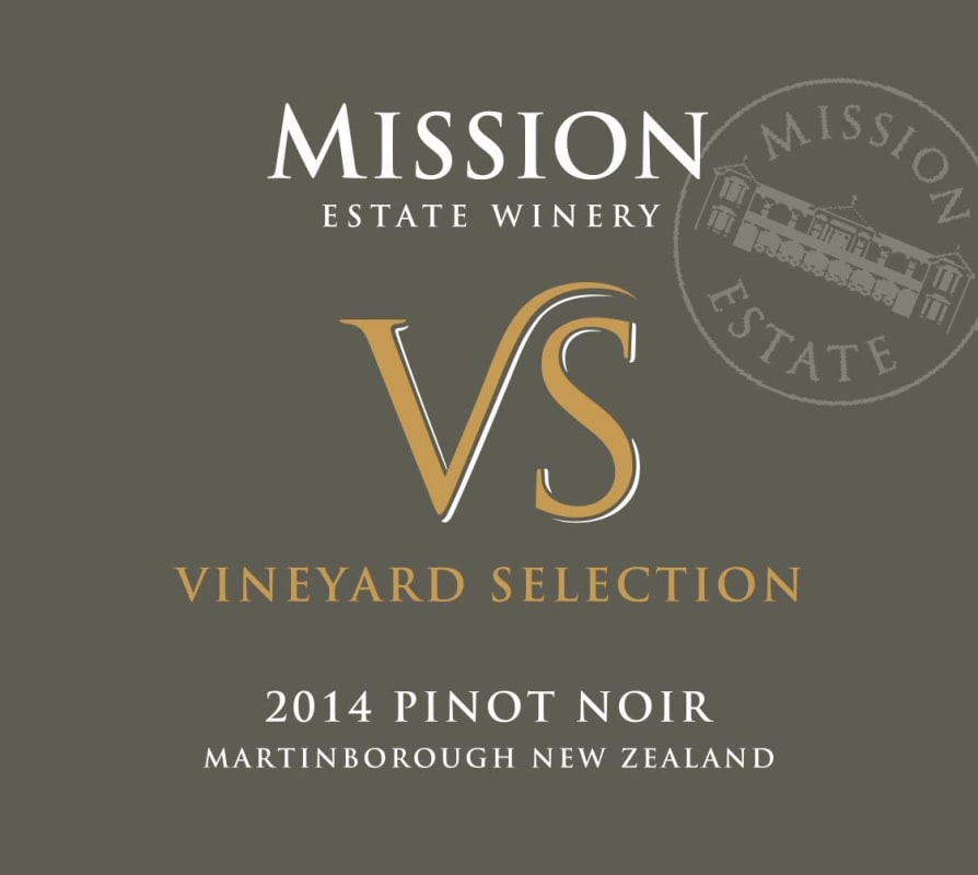 Mission Estate VS Vineyard Selection Pinot Noir 2014 Front Label