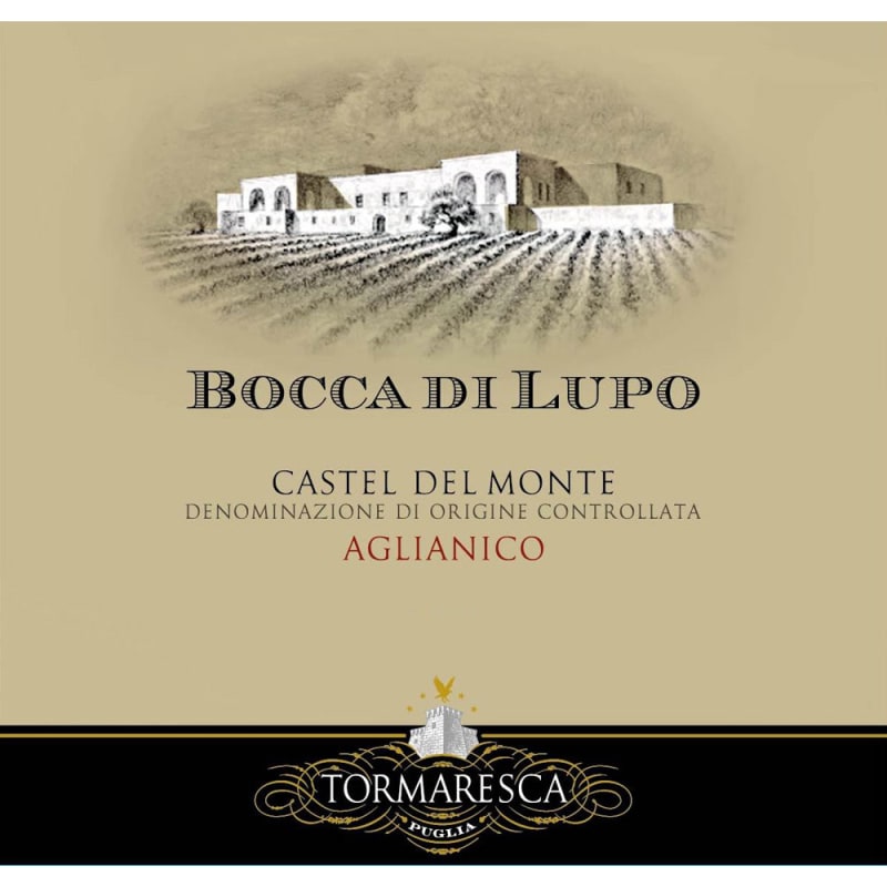 Tormaresca Bocca di Lupo Aglianico 2008 Front Label
