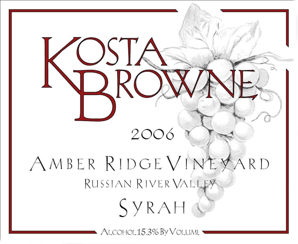 Kosta Browne Amber Ridge Vineyard Syrah 2006 Front Label