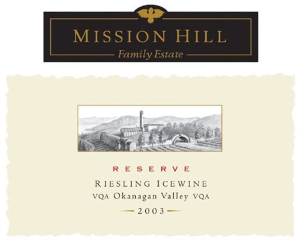 Mission Hill Icewine Reserve Riesling 2003 Front Label