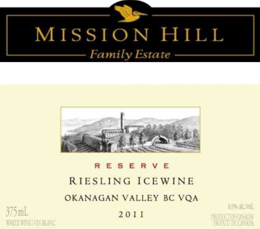 Mission Hill Icewine Reserve Riesling 2011 Front Label