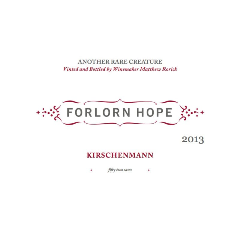 Forlorn Hope Kirschenmann Pinot Gris 2013 Front Label