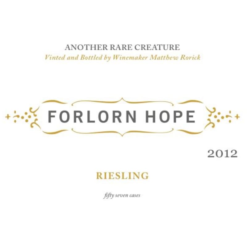 Forlorn Hope Kick-On Ranch Riesling 2012 Front Label