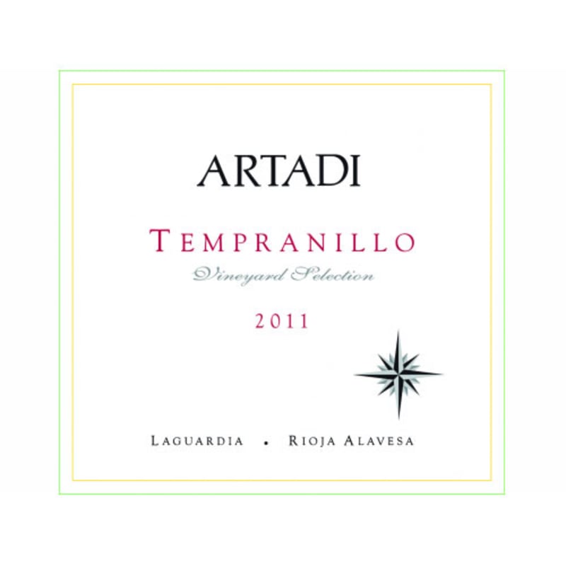 Artadi Tempranillo 2011 Front Label