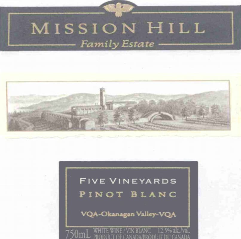 Mission Hill Five Vineyards Pinot Blanc 2013 Front Label