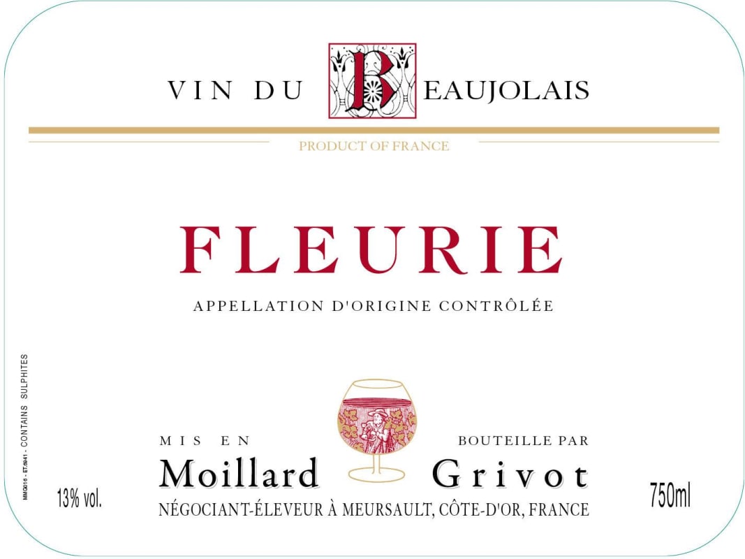 Moillard Grivot Fleurie 2013 Front Label