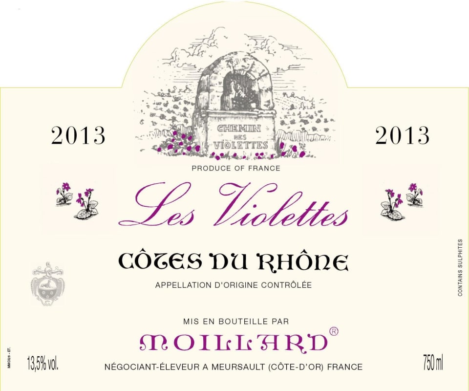 Moillard Grivot Les Violettes 2013 Front Label