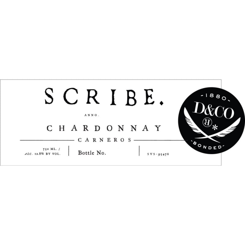 Scribe Carneros Chardonnay 2012 Front Label