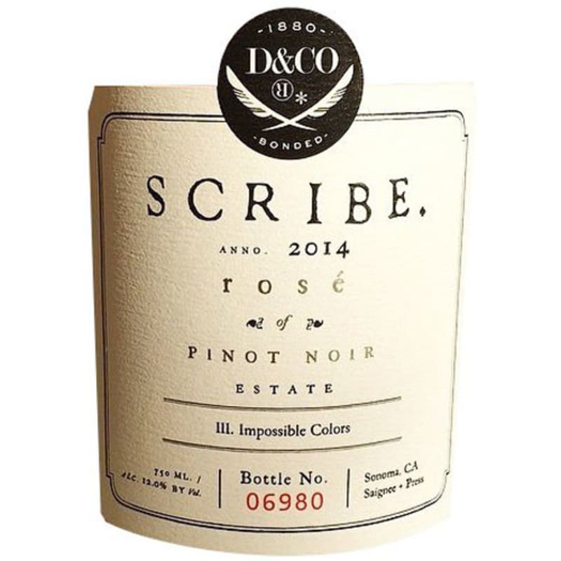 Scribe Rose of Pinot Noir 2014 Front Label