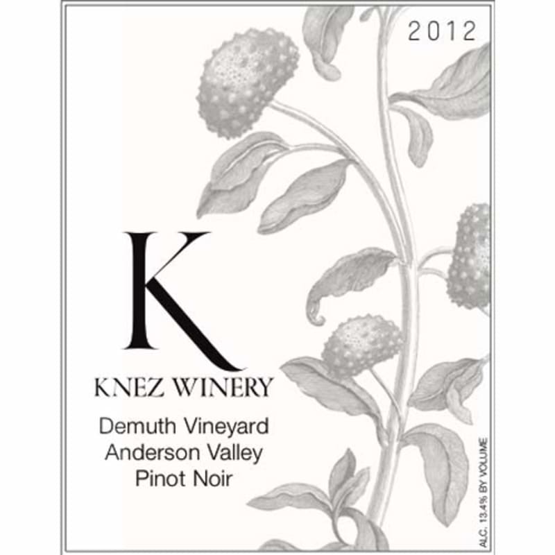 Knez Demuth Vineyard Pinot Noir 2012 Front Label