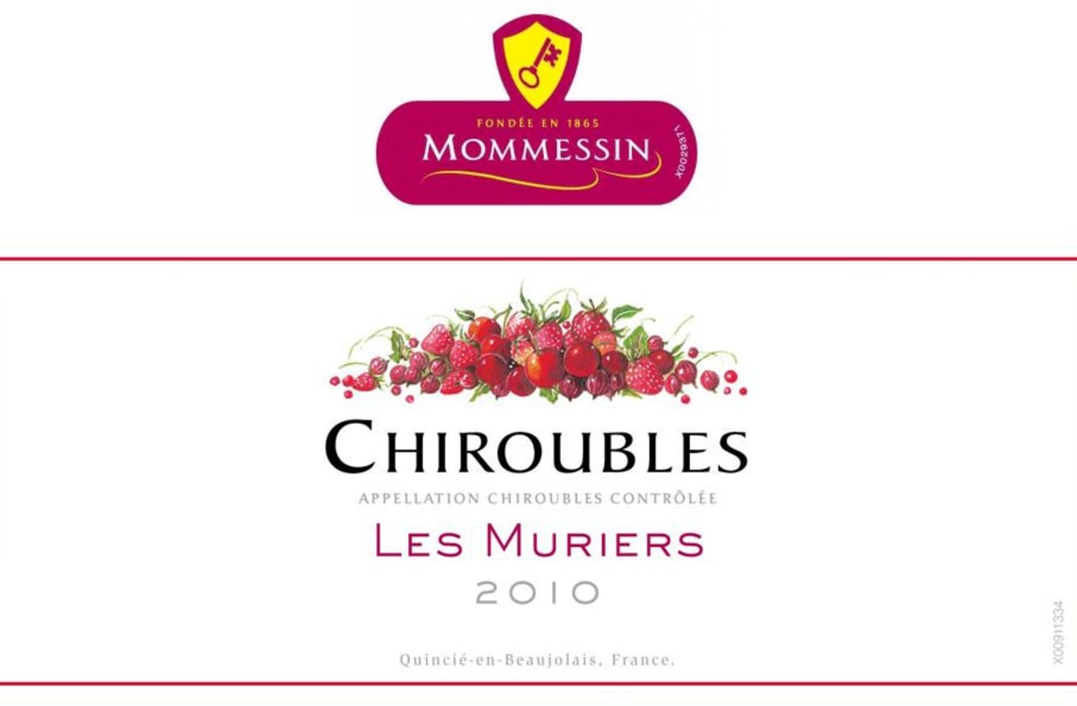 Mommessin Chiroubles Les Muriers 2010 Front Label