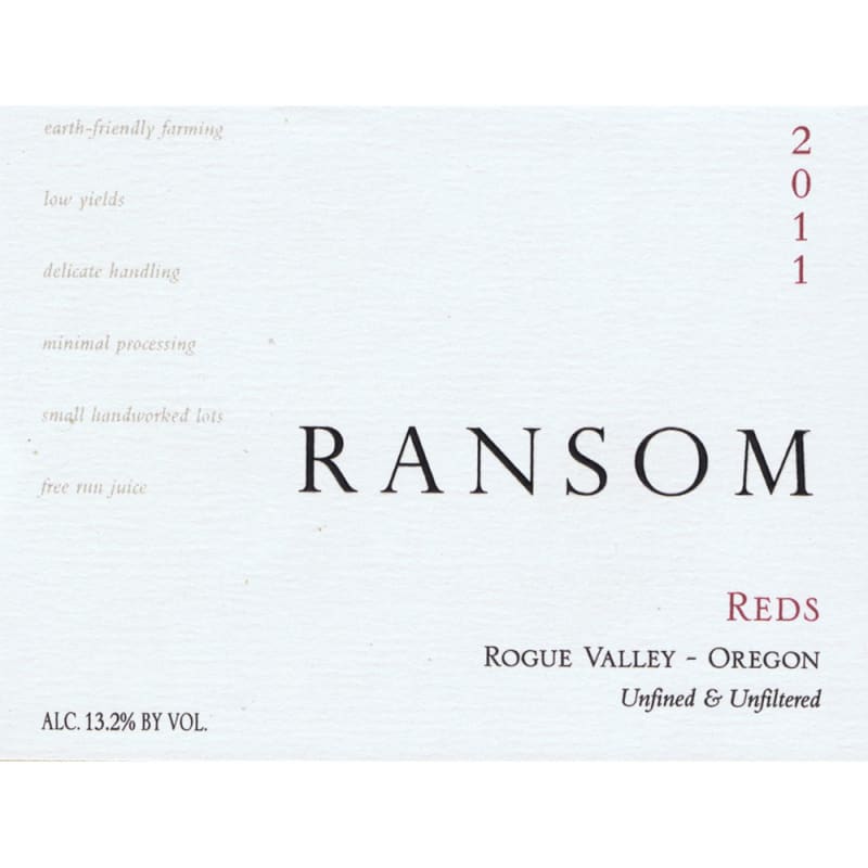 Ransom Reds 2011 Front Label