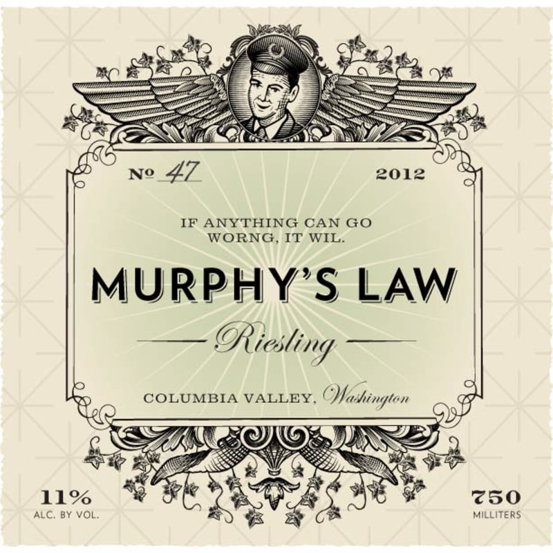 Murphy's Law Riesling 2012 Front Label