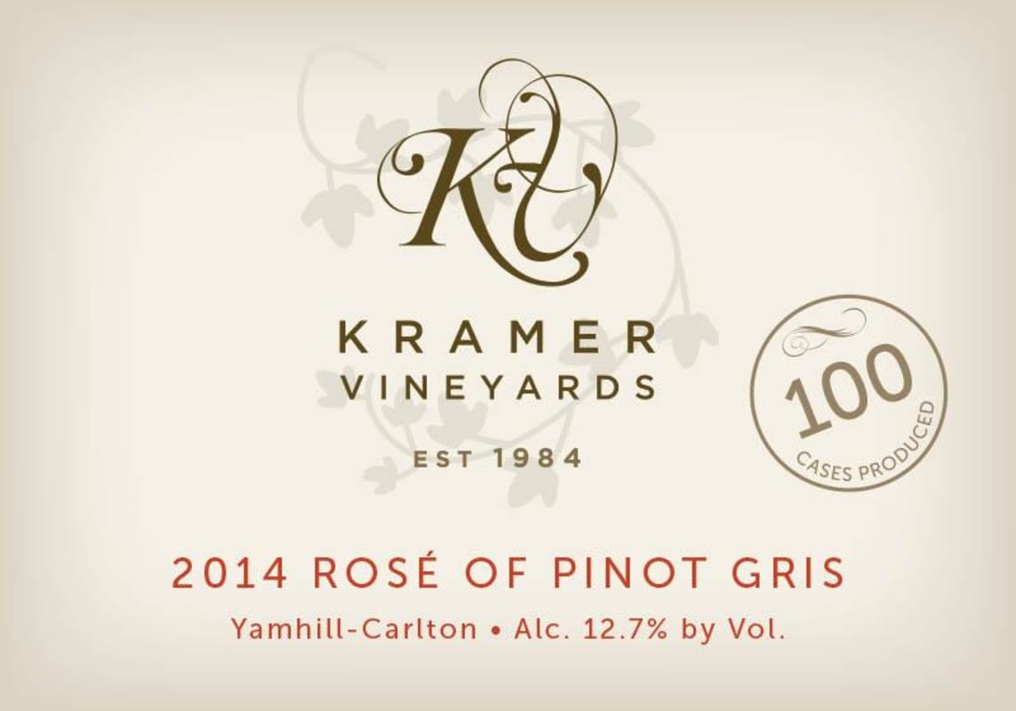 Kramer Rose of Pinot Gris 2014 Front Label