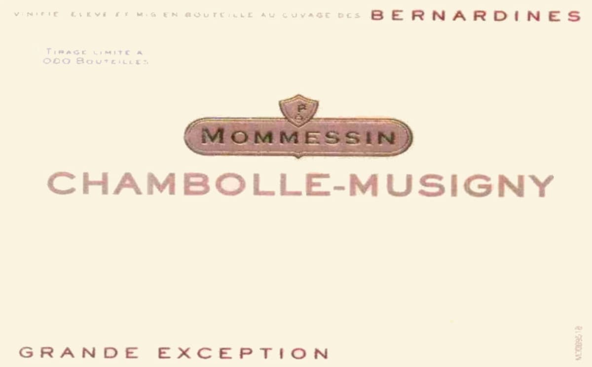 Mommessin Chambolle-Musigny Grande Exception 2003 Front Label