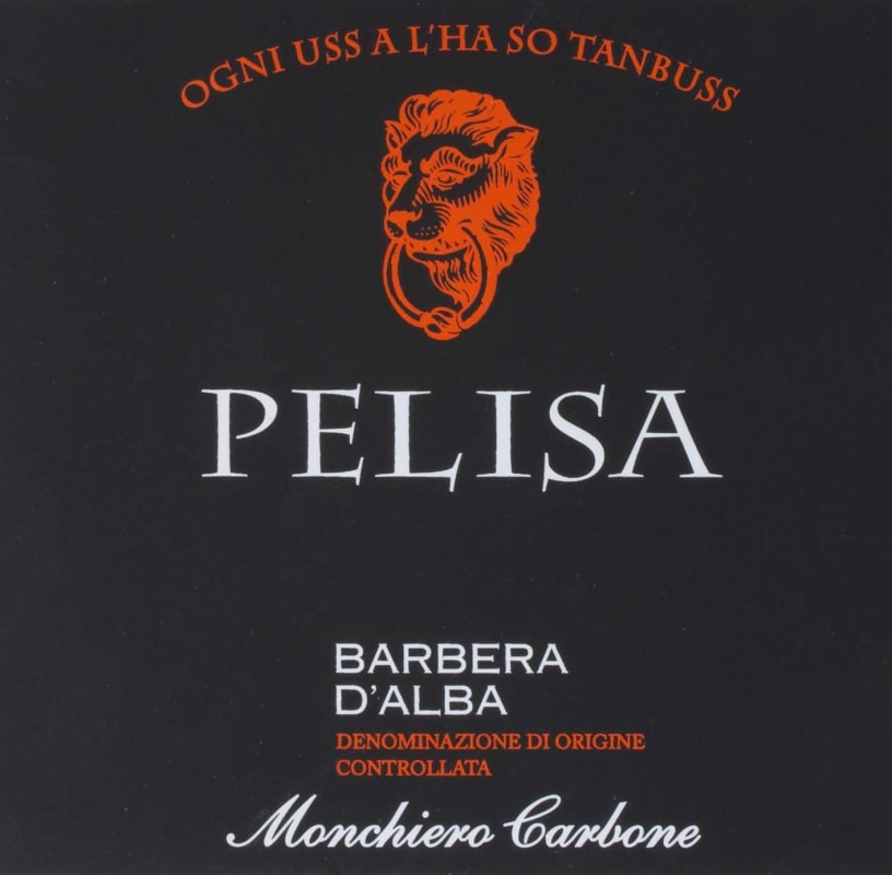 Monchiero Carbone Barbera d'Alba Pelisa 2011 Front Label