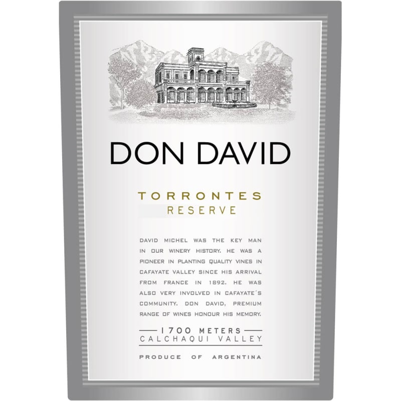 El Esteco Don David Reserve Torrontes 2014 Front Label