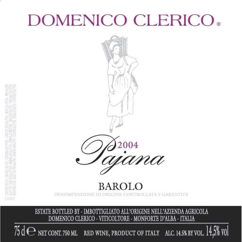 Domenico Clerico Barolo Pajana 2004 Front Label