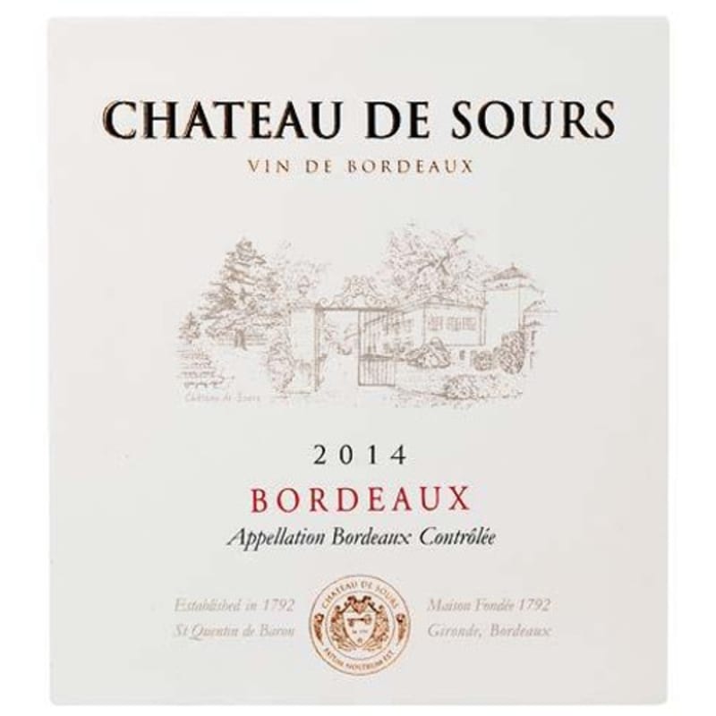 Chateau de Sours Bordeaux Rose 2014 Front Label