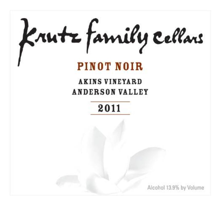 Krutz Family Cellars Akins Vineyard Pinot Noir 2011 Front Label