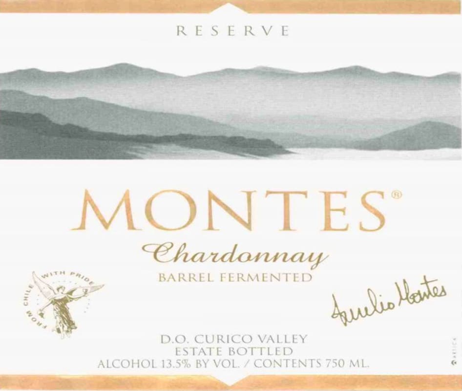 Montes Reserva Chardonnay 2015 Front Label