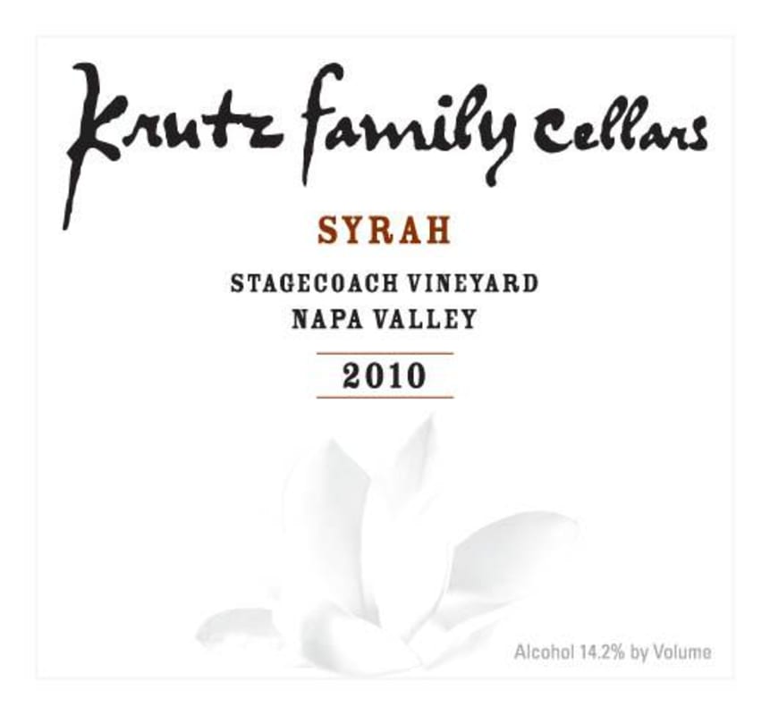 Krutz Family Cellars Stagecoach Vineyard Syrah 2010 Front Label