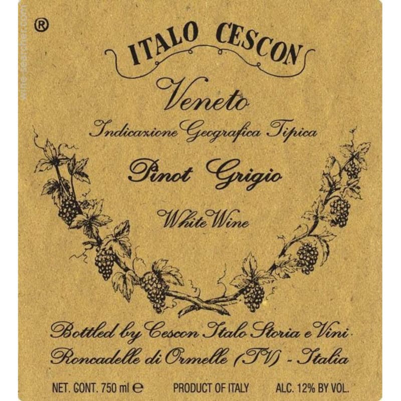 Cescon Italo Storia e Vini Pinot Grigio 2014 Front Label