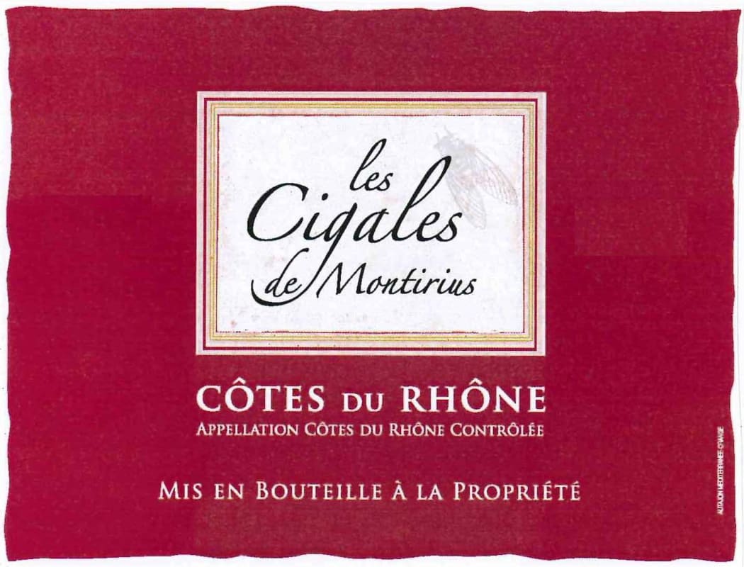 Montirius Les Cigales de Montirius 2012 Front Label