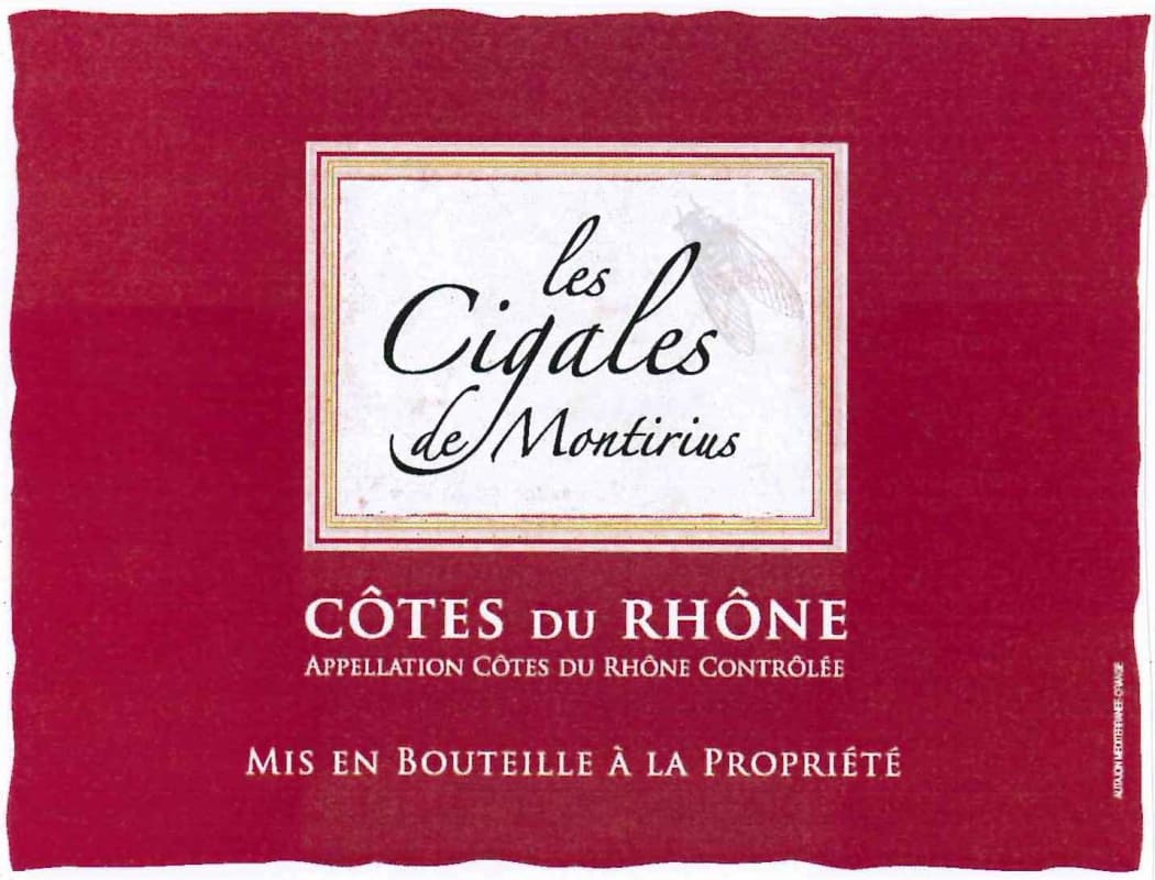 Montirius Les Cigales de Montirius 2013 Front Label