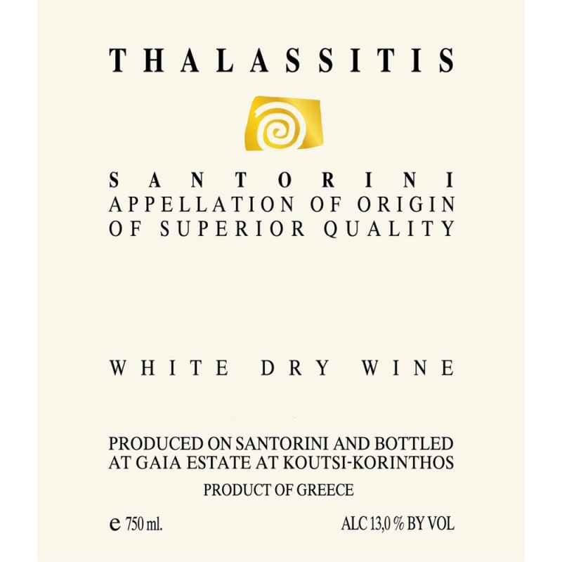 Gaia Santorini Thalassitis Assyrtiko 2014 Front Label