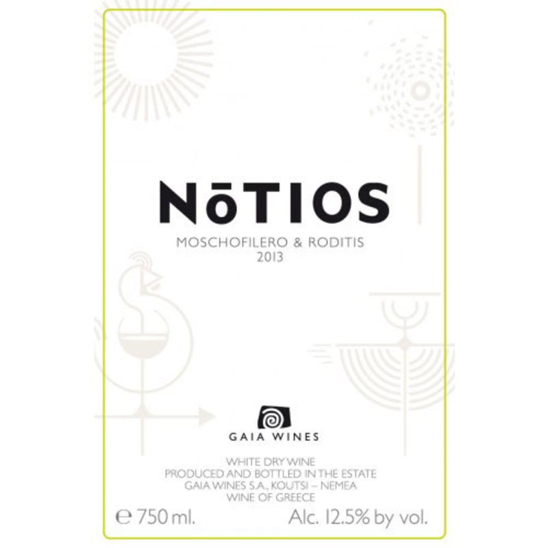 Gaia Notios White 2013 Front Label