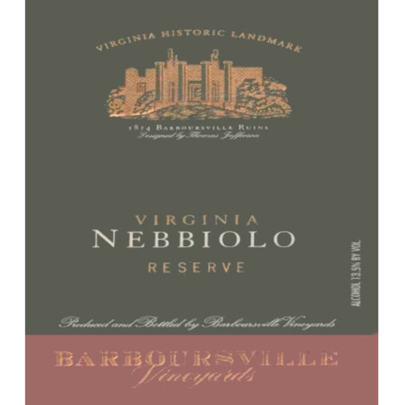 Barboursville Reserve Nebbiolo 2011 Front Label