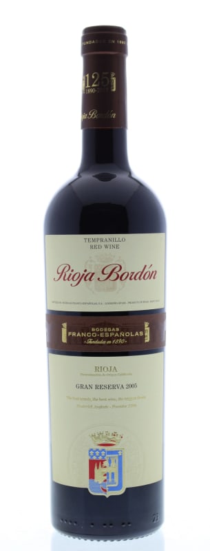 Bodegas Franco-Espanolas Bordon Rioja Gran Reserva 2005 Front Bottle Shot