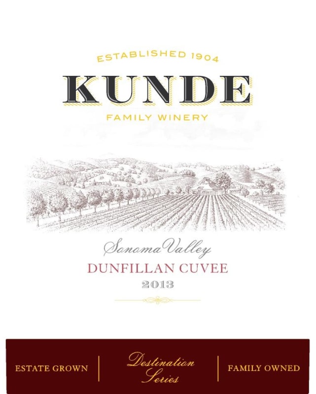 Kunde Dunfillan Cuvee 2013 Front Label