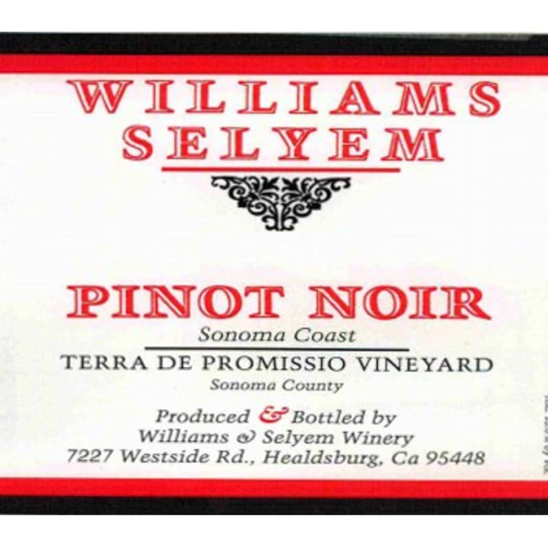 Williams Selyem Terra de Promissio Vineyard Pinot Noir 2013 Front Label